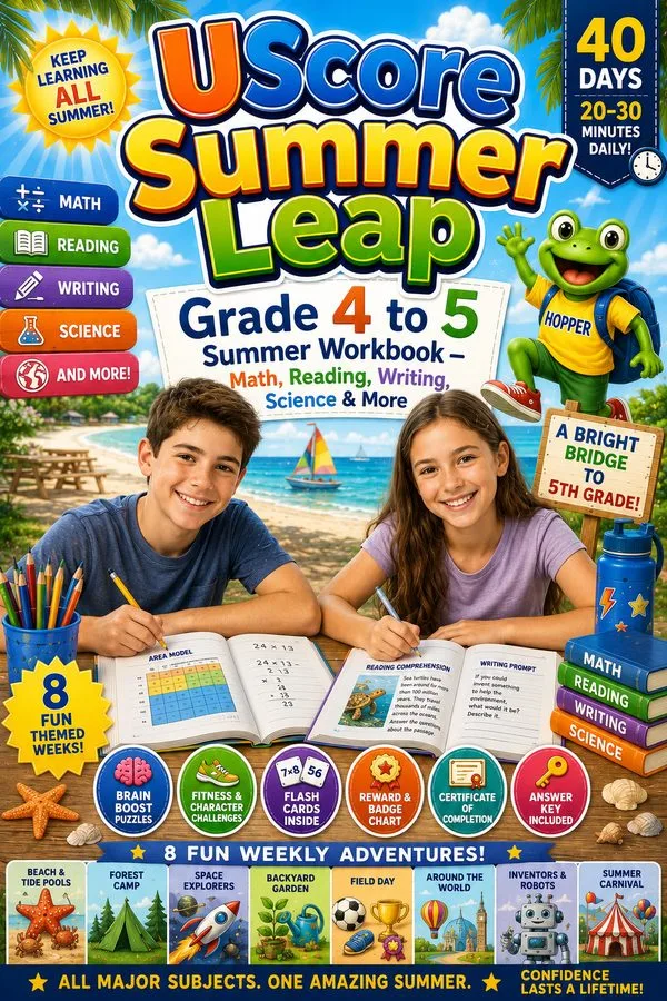 Cover of UScore Summer Leap: Grade 4 → 5