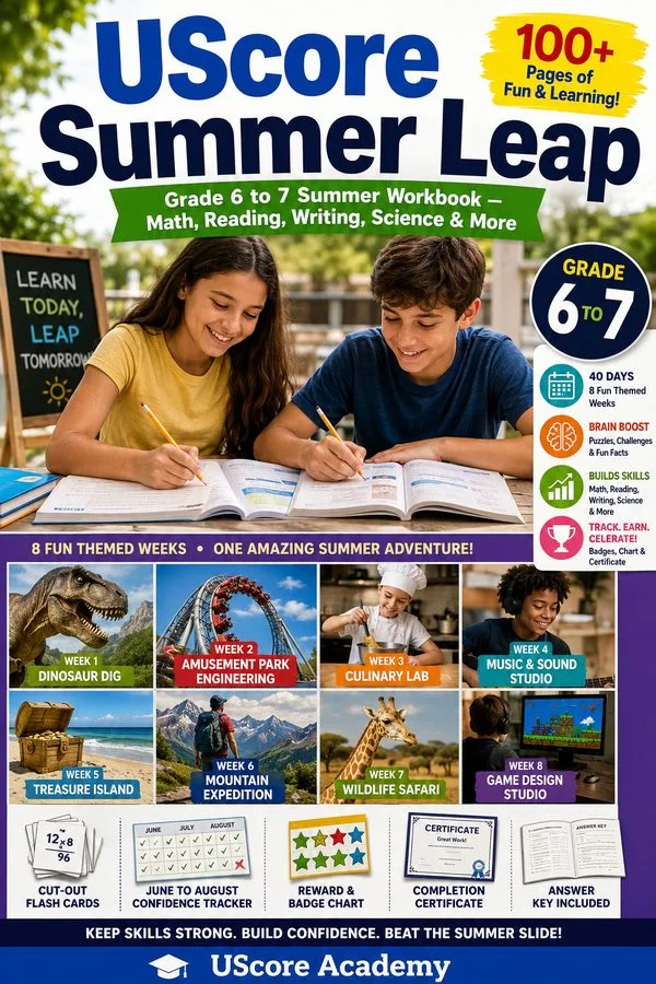 Cover of UScore Summer Leap: Grade 6 → 7