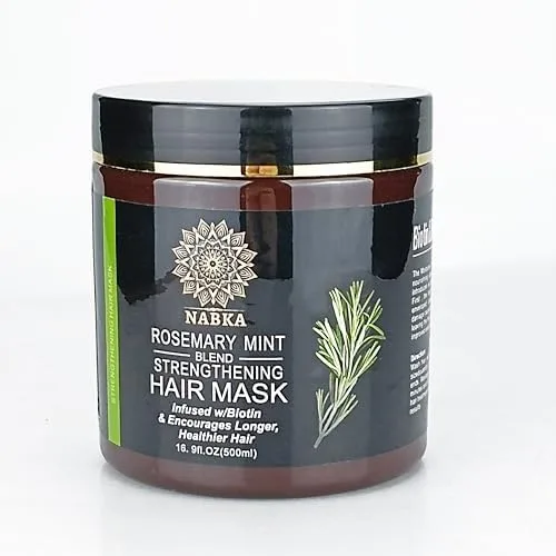 NABKA Rosemary Hair Mask for Thickening Growth, 16.9 Ounce, Paraben & Sulfate Free, Biotin Infused