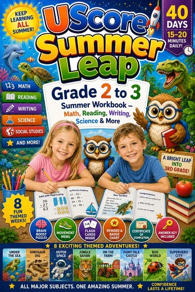 Cover of UScore Summer Leap: Grade 2 → 3