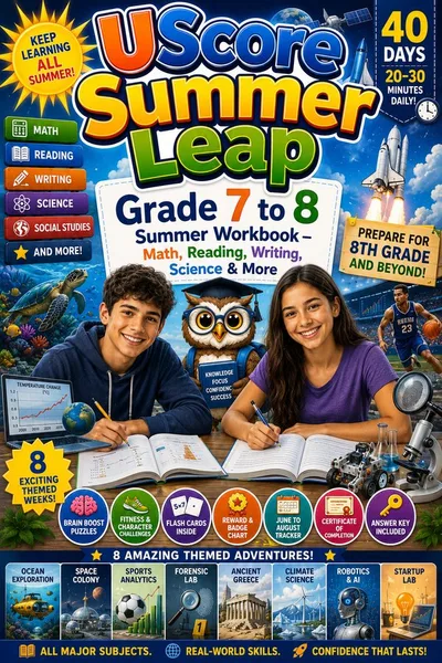 Cover of UScore Summer Leap: Grade 7 → 8