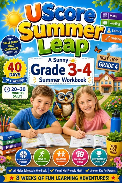 Cover of UScore Summer Leap: Grade 3 → 4