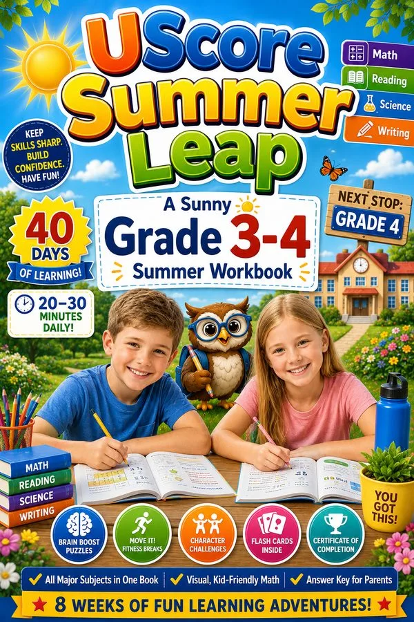Cover of UScore Summer Leap: Grade 3 → 4