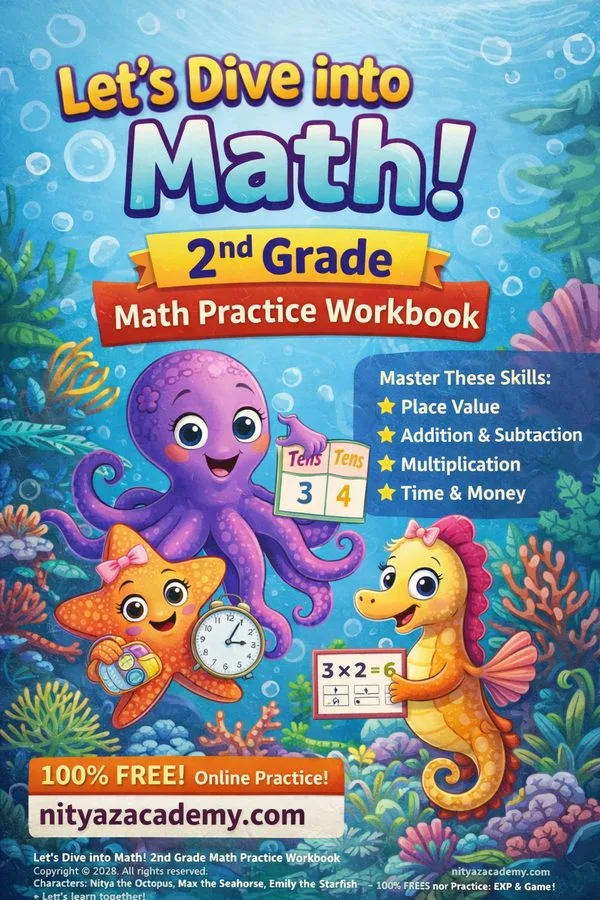 Cover of Let's Dive into Math!: 2nd Grade Practice Workbook
