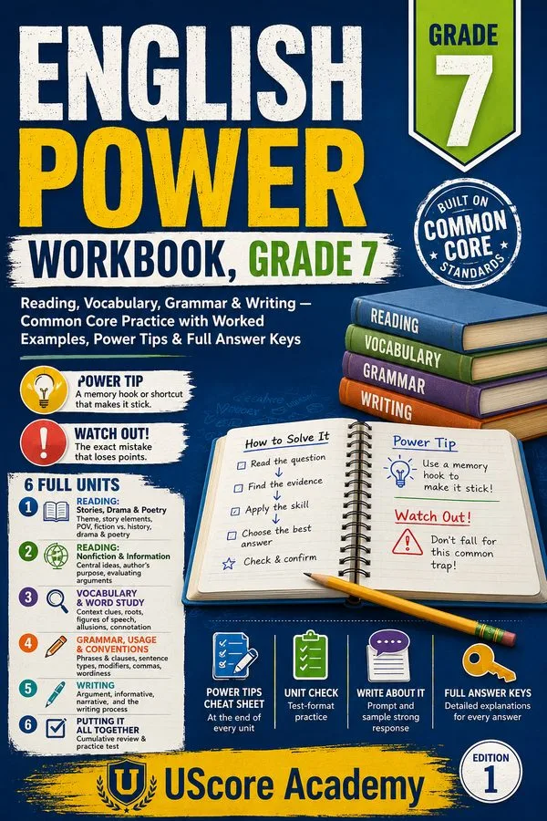 Cover of English Power Workbook, Grade 7