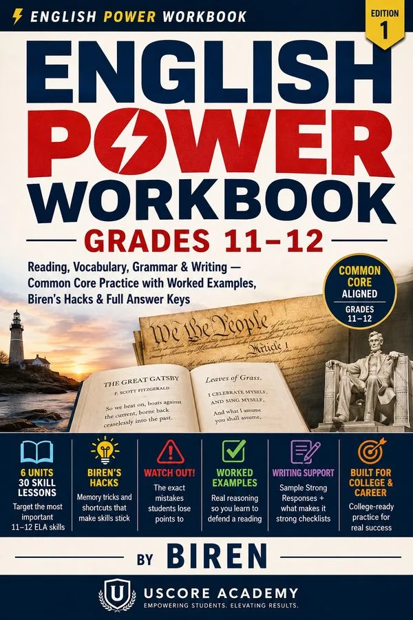 Cover of English Power Workbook, Grades 11–12