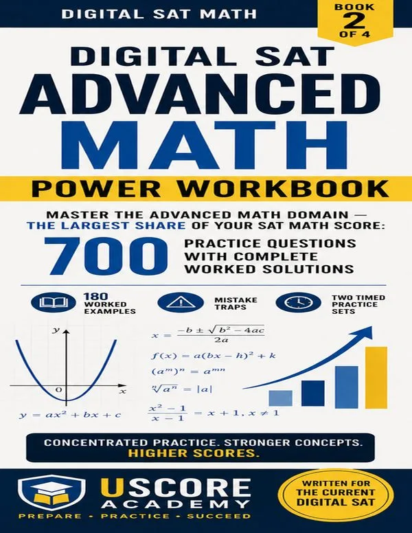 Cover of Digital SAT Advanced Math Power Workbook