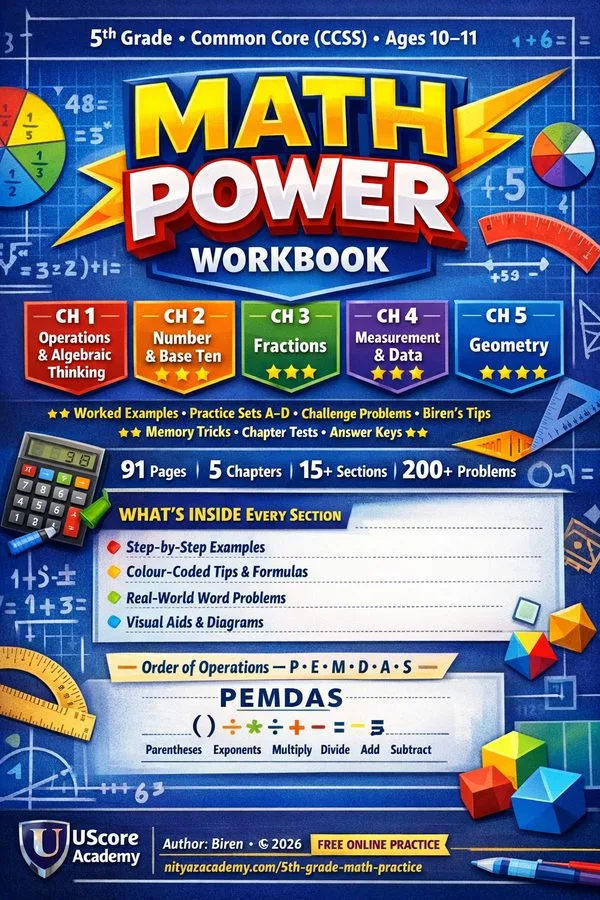 Cover of 5th Grade Math Power Workbook
