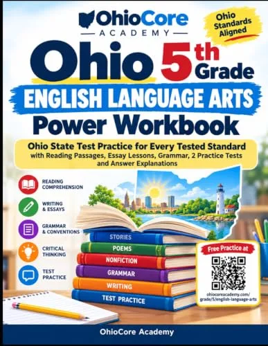 Cover of Ohio 5th Grade English Language Arts Power Workbook