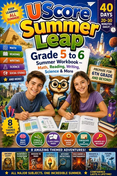 Cover of UScore Summer Leap: Grade 5 → 6