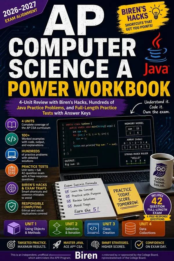 Cover of AP Computer Science A Power Workbook