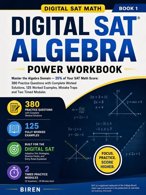 Cover of Digital SAT Algebra Power Workbook
