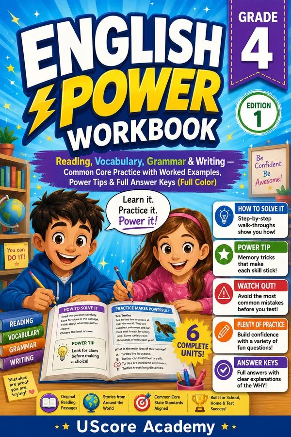 Cover of English Power Workbook, Grade 4