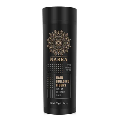 Natural Hair Building Fibers (55 Grams) Made of 100% Natural Cotton Completely Conceals Hair Loss in 15 Sec, Dark Brown - 1.94 Ounce-nabka